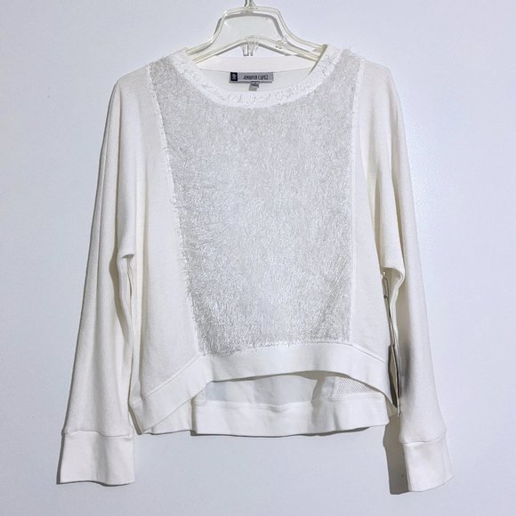 Jennifer Lopez Faux Fur Mixed Media Sweatshirt - Picture 4 of 12